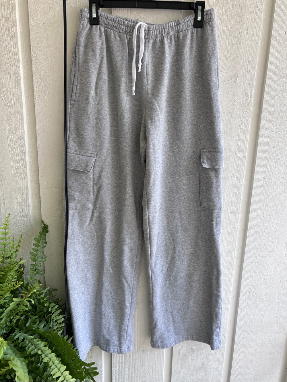 Brandy Melville/John Galt Grey Wide Leg Cargo Sweatpants